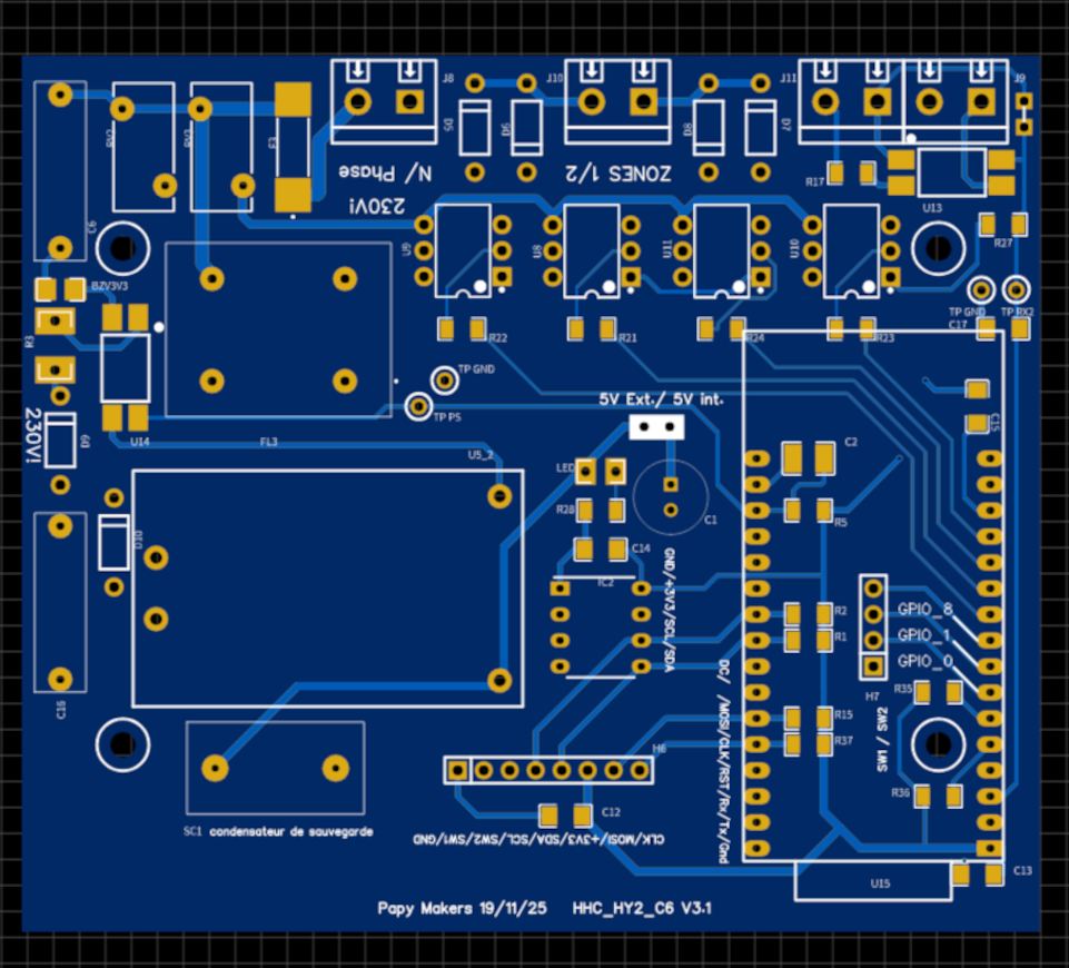 PCB - Gestionnaire fil pilote 2 zones